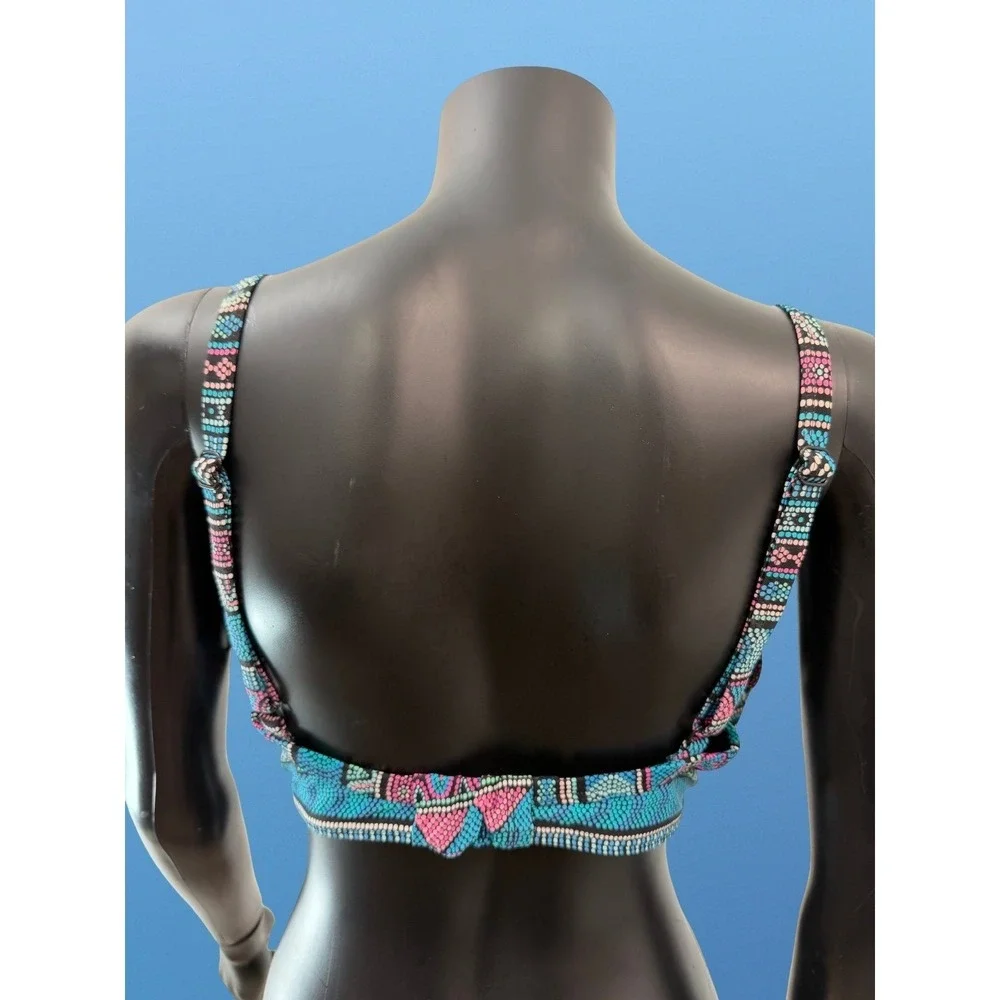 Coco Reef Bikini Top 36/38 DD Underwire Twist Front Multicolor Swim‎ Top